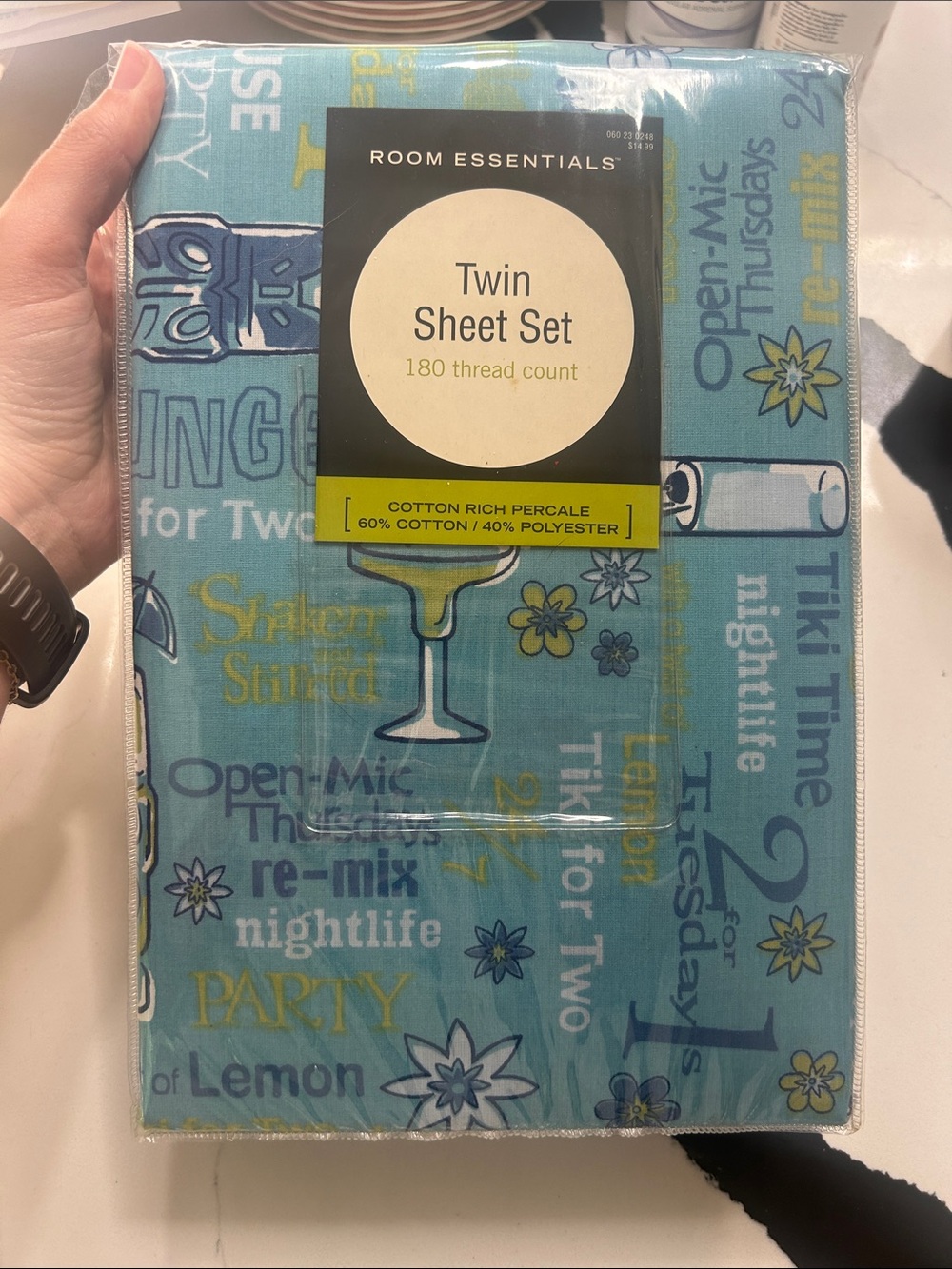 Room Essentials Y2K Tiki Time Twin Sheet Set